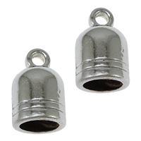 Zink Alloy End Cap, platina pläterad, nickel, bly och kadmium gratis, 11x17mm, Hål:Ca 2.5mm, 8mm, 100PC/Lot, Säljs av Lot