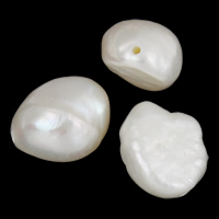 Barokní kultivované sladkovodní perle, Sladkovodní Pearl, Baroko, přírodní, bílý, 7-8mm, Otvor:Cca 0.8mm, 10PC/Bag, Prodáno By Bag