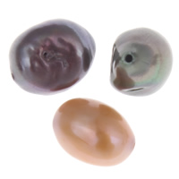 Naturliga sötvattenspärla lösa pärlor, Freshwater Pearl, Barock, blandade färger, 8-9mm, Hål:Ca 0.8mm, 10PC/Bag, Säljs av Bag