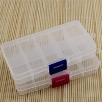 Jewelry Beads Container Plastic Rectangle transparent & 10 cells Sold By PC