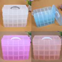 Jewelry Beads Container Plastic Rectangle 30 cells & transparent Sold By PC