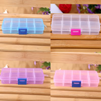 Jewelry Beads Container Plastic Rectangle transparent & 10 cells Sold By PC