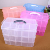 Jewelry Beads Container Plastic Rectangle 30 cells & transparent Sold By PC