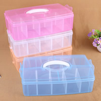 Jewelry Beads Container Plastic Rectangle transparent & 10 cells Sold By PC