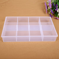 Jewelry Beads Container Plastic Rectangle transparent & 8 cells clear Sold By PC