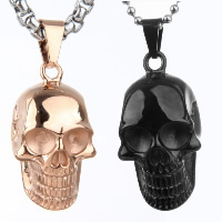 Titanhäng, Titan Stål, Skull, plated, för människan, fler färger för val, 21x30.50mm, Hål:Ca 3x5mm, 5PC/Lot, Säljs av Lot