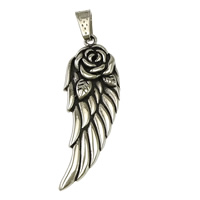 Stainless Steel Pendants 316L Stainless Steel Wing Shape blacken Approx Sold By Lot