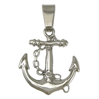 Rustfrit stål smykker Vedhæng, 316L Stainless Steel, Anchor, nautiske mønster, oprindelige farve, 25.50x29x2mm, Hole:Ca. 5x10mm, 5pc'er/Lot, Solgt af Lot