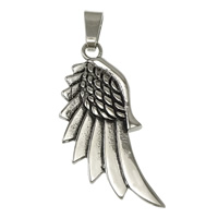 Stainless Steel Pendants 316L Stainless Steel Wing Shape blacken Approx Sold By Lot