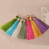 Polyester Tassel, med Jern, flere farver til valg, 100mm, 50pc'er/Bag, Solgt af Bag