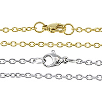 Roestvrij staal Ketting Chain, plated, ovale keten, meer kleuren voor de keuze, 3x2.30x0.50mm, Lengte Ca 24 inch, Verkocht door Lot