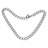 Stainless Steel Jewelry Bracelet curb chain original color Length Approx 8.5 Inch Sold By Lot