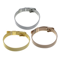 Bracciale gioielli in acciaio inossidabile, acciaio inox, placcato, regolabile, nessuno, 10mm, Lunghezza Appross. 9.5 pollice, 6Strandstrefolo/lotto, Venduto da lotto