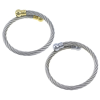 Nehrđajući čelik Pljuska Bangle, pozlaćen, više boja za izbor, 5mm, Unutarnji promjer:Približno 53x52mm, Dužina Približno 6.5 inčni, 6računala/Lot, Prodano By Lot