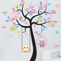 Wall Stickers, PVC-plast, Tree, lim, 600x900mm, 10sæt/Lot, Solgt af Lot