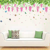 Wall Stickers, PVC-plast, Flower, lim, 1880x500mm, 10sæt/Lot, Solgt af Lot