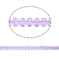 Rondelle-Krystal-Perler, Krystal, efterligning CRYSTALLIZED™ krystaller, Lt Amethyst, 12x9mm, Hole:Ca. 2mm, Længde 24.5 inch, 10Strands/Bag, Solgt af Bag