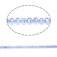 Rondelli kristalli helmiä, jäljitelmä CRYSTALLIZED™n, Lt Sapphire, 8x10mm, Reikä:N. 2mm, Pituus N. 22 tuuma, 10säikeet/laukku, Myymät laukku