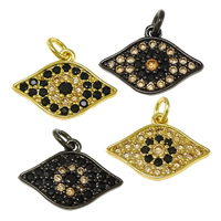 Cubic Zirconia Micro Pave Brass Pendant Horse Eye plated micro pave cubic zirconia nickel lead & cadmium free Approx 3mm Sold By Lot