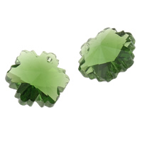 CRYSTALLIZED™ Crystal Hangers, Bloem, Peridot, 14x12.50x8mm, Gat:Ca 1mm, Verkocht door PC