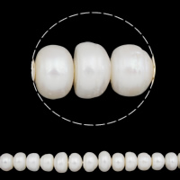 الخرز الباروك المياه العذبة مثقف, لؤلؤة المياه العذبة, أبيض, 13-14mm, حفرة:تقريبا 0.8mm, تباع لكل 15.5 بوصة حبلا