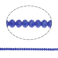 Klasse AA Kristallperlen, Kristall, Rondell, facettierte & AA grade crystal, tiefblau, 8x6mm, Bohrung:ca. 1mm, Länge ca. 17.7 ZollInch, 10SträngeStrang/Tasche, verkauft von Tasche