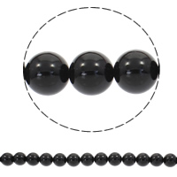 Natural Black Agaat kralen, Zwarte Agaat, Ronde, synthetisch, verschillende grootte voor keus, Gat:Ca 1mm, Per verkocht Ca 15 inch Strand