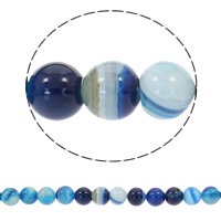 Natural Lace Agate Beads Round blue Approx 1mm Sold Per Approx 15 Inch Strand