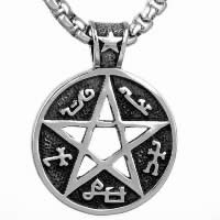 Titan -Anhänger, Titanstahl, Pentagram, Konstellation Schmuck & für den Menschen & Schwärzen, 37x37mm, Bohrung:ca. 3x5mm, 3PCs/Menge, verkauft von Menge