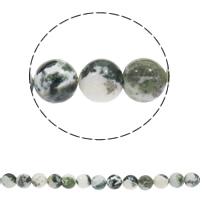 Tree Agate Bead, Rund, syntetisk, olika storlek för val, Hål:Ca 1mm, Såld Per Ca 15 inch Strand