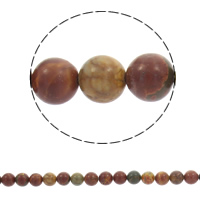 Jasper Picasso Bead, Runde, syntetisk, forskellig størrelse for valg, Hole:Ca. 1mm, Solgt Per Ca. 16 inch Strand