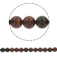 Natural Mahogany Obsidian Beads Round Approx 1mm Sold Per Approx 15.5 Inch Strand