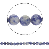 Natural Blue Spot Stone Beads Round Approx 1mm Sold Per Approx 15 Inch Strand