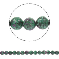 Ruby i Zoisite Bead, Rund, olika storlek för val, Hål:Ca 1mm, Såld Per Ca 14.5 inch Strand