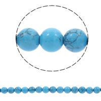 Turkusowe koraliki, Turkus syntetyczny, Koło, różnej wielkości do wyboru, niebieski, otwór:około 1mm, sprzedawane na około 14.5 cal Strand