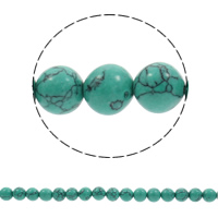 Turquoise Kralen, Synthetische Turquoise, Ronde, verschillende grootte voor keus, groen, Gat:Ca 1mm, Per verkocht Ca 15.5 inch Strand