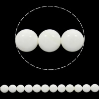 Grânulos de molusco gigante, caneladas gigante, Roda, sintéticos, tamanho diferente para a escolha, branco, Buraco:Aprox 1mm, vendido para Aprox 15.5 inchaltura Strand