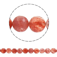 Cherry Quartz Bead, Rund, syntetisk, olika storlek för val & fasetterad, Hål:Ca 1mm, Såld Per Ca 15 inch Strand