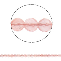 вишневый кварц Бусины, Круглая, синтетический, разный размер для выбора & граненый, отверстие:Приблизительно 1mm, Продан через Приблизительно 14.5 дюймовый Strand
