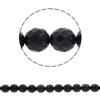 Blue Goldstone Beads, Ronde, synthetisch, verschillende grootte voor keus & gefacetteerde, Gat:Ca 1mm, Per verkocht Ca 14.5 inch Strand