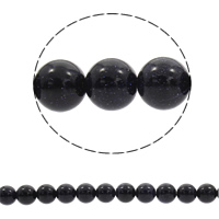 Blue Goldstone Beads, Ronde, synthetisch, verschillende grootte voor keus, Gat:Ca 1mm, Per verkocht Ca 15 inch Strand