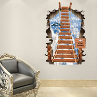 3D Wall Stickers PVC Plastic Bridge adhesive Sold By Lot