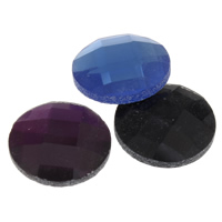 Γυαλί Cabochons, Ποτήρι, Flat Γύρος, επίπεδη πλάτη & πολύπλευρη, περισσότερα χρώματα για την επιλογή, 16x4mm, 250PCs/τσάντα, Sold Με τσάντα