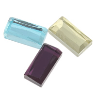 Glass Cabochons Rectangle flat back & faceted Sold By Bag