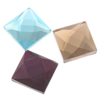 Glass Cabochons Square flat back & faceted Sold By Bag