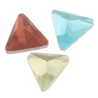 Glas Cabochoner, Triangle, flad bagside & facetteret, flere farver til valg, 8x8x4mm, 400pc'er/Bag, Solgt af Bag