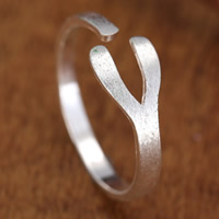 Brass Cuff Finger Ring real silver plated brushed 10-15mm US Ring Sold By PC