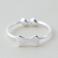 Mässing Cuff finger ring, äkta silver plated, borstat, 10-15mm, Storlek:5, Säljs av PC