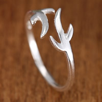 laiton Cuff Bague, Plaqué d'argent, 10-15mm, Taille:5, Vendu par PC