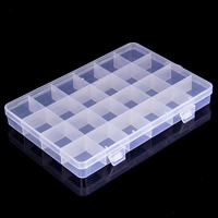 Jewelry Beads Container Plastic Rectangle transparent & 24 cells clear Sold By PC